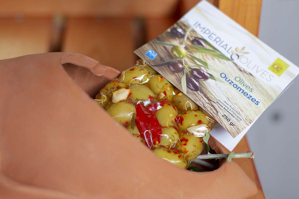 Gröna oliver Chalkidikis Ouzomezes, 250gr