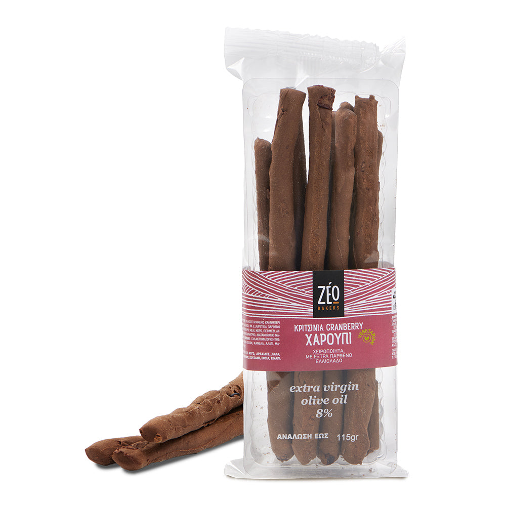 Grissini med tranbär och carob, 115 gr