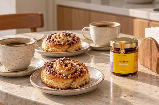 Saftiga äppelbullar med kanel och äppelpajsmarmelad
