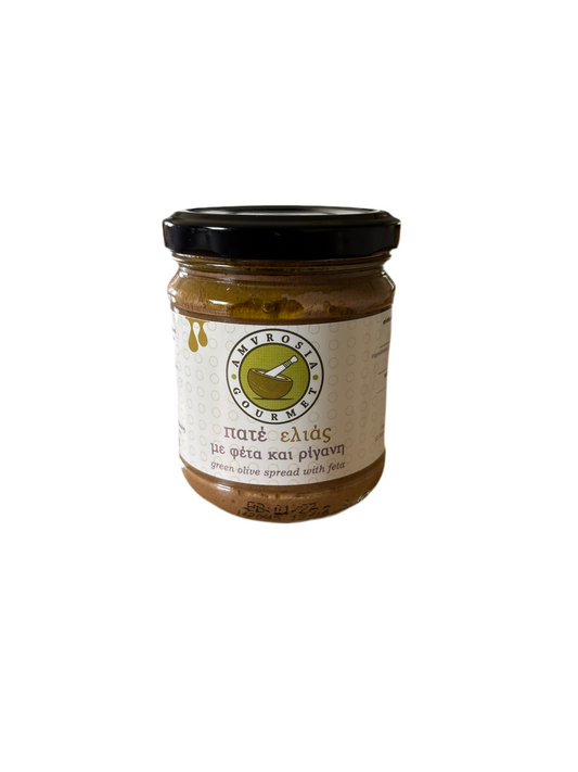 Tapenade med gröna oliver, feta ost & oregano