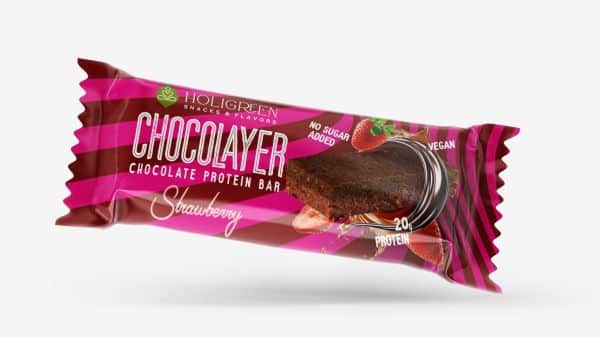 Handgjord  protein bar- Choklad & Jordgubb