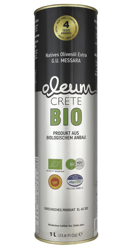 Biologisk extra jungfru olivolja från Kreta , 1l tin - Mediterranean Deli