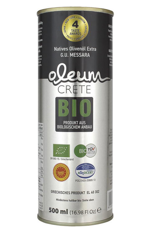Biologisk olivolja, extra jungfru från Kreta, 500ml tin - Mediterranean Deli